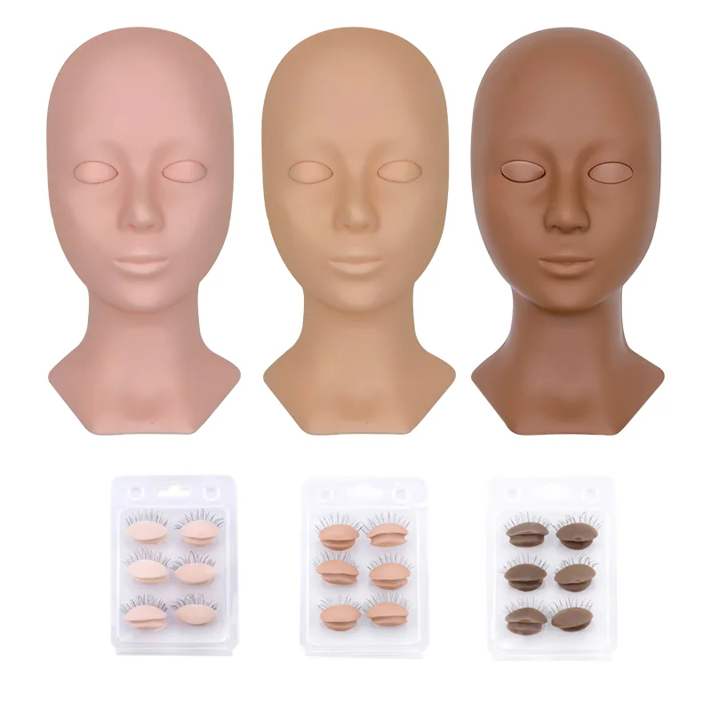 CNK Wholesale Silicone Eyelash Extension Practice Head Training Mannequin Detachable Eyelids For Eyelashes Grafting Makeup Model