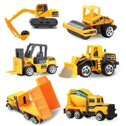 6pcs/set Simulated Sliding Engineering Car Kid Mini Alloy Toys Car Classic Construction Model Car Educational Toys for Kid Gifts