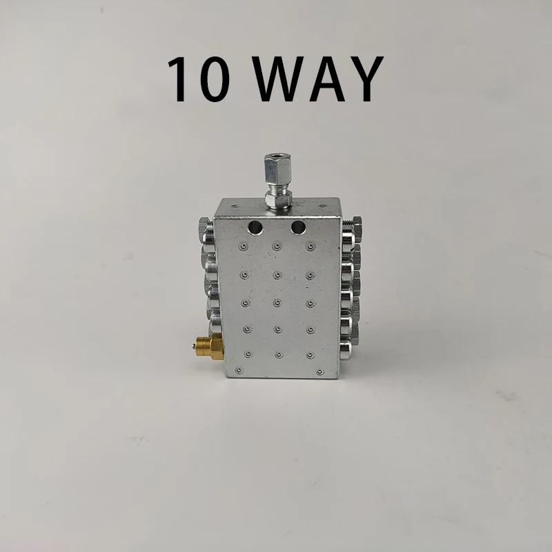JPQ Series Progressive Lubrication Divider Valve 10-12 Way Grease Distributor Block Lubricating Distributor Inlet 6MM Outlet 6MM