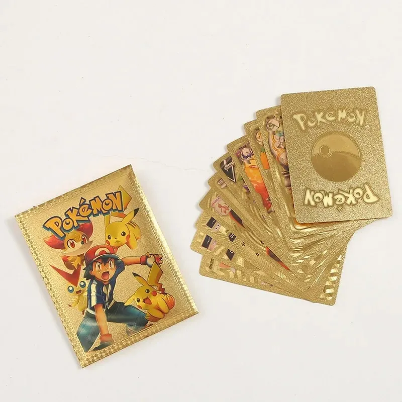 10Pcs Pokemon Cards German Spanish French English Vmax GX Color Energy Card Pikachu Rare Collection Battle Trainer Boys Gift