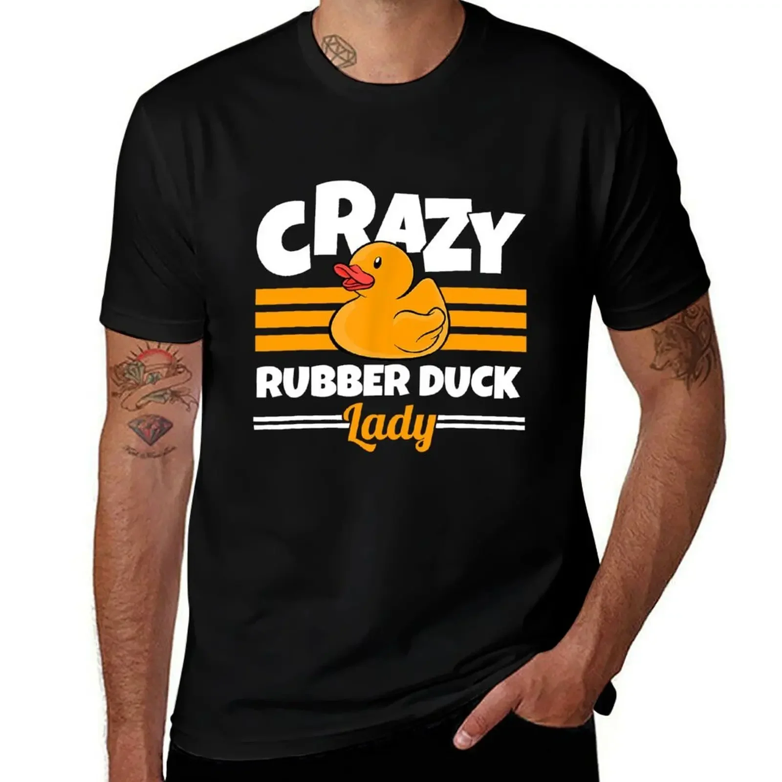 Crazy Rubber Duck Lady T-Shirt Casual Pattern Print Tee Shirt