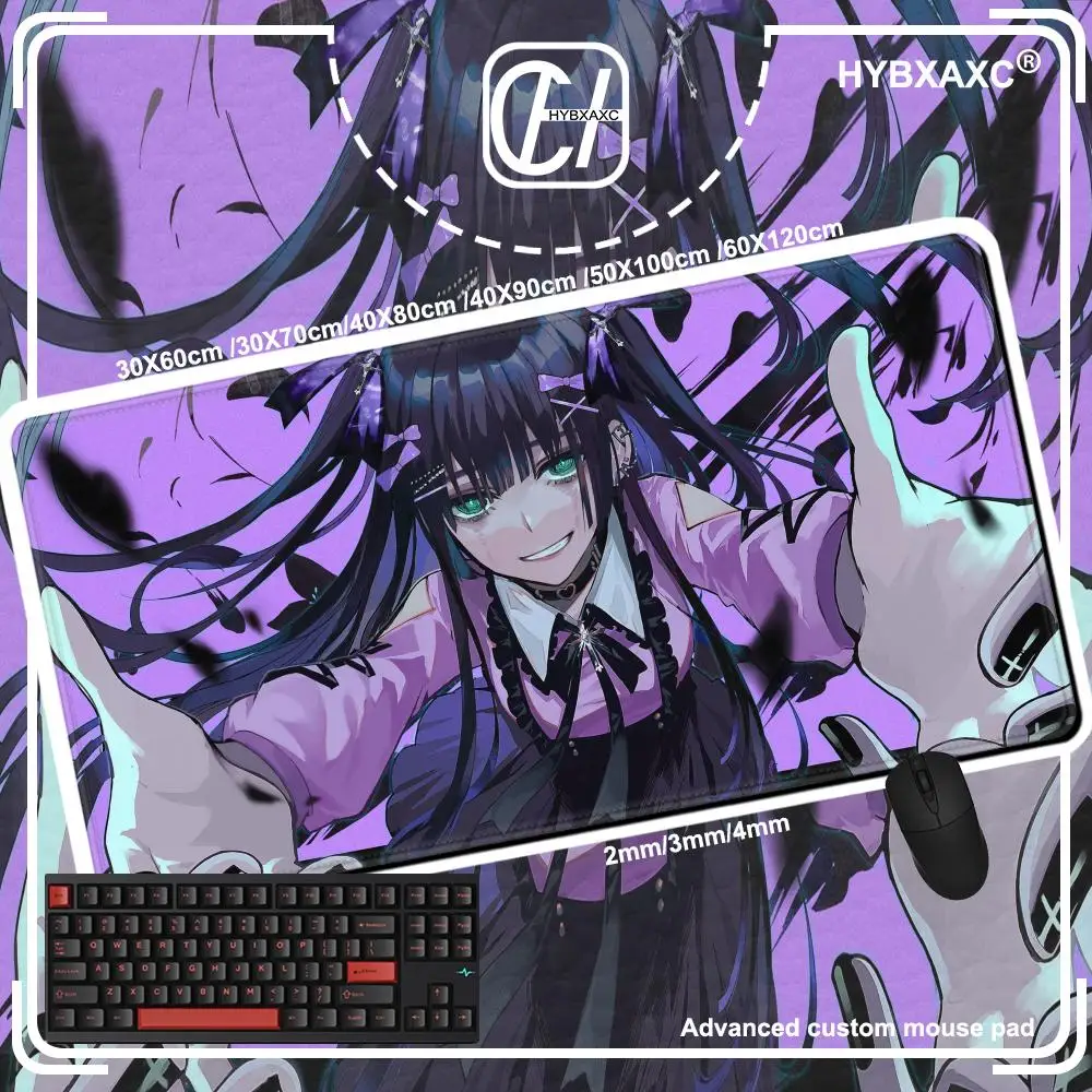HYBXAXC A_ado 900x400 Rubber Lock Edge Mouse Pad 3mm Super Big Computer Mat Offices Accessories Virtual Idol Kawii Keyboard Pad