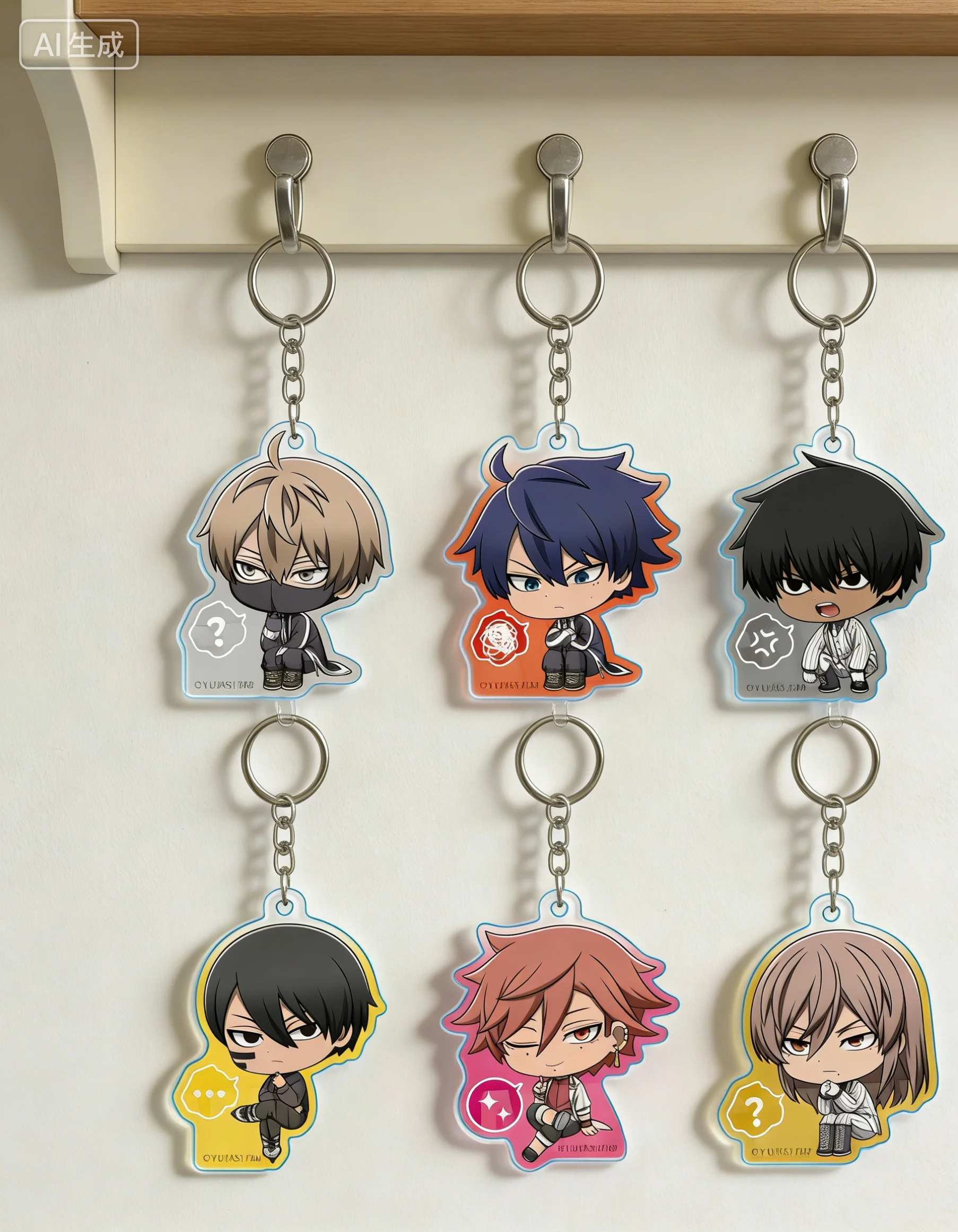 Tougen Anki Jin Kougasaki Q-style Human-shaped Acrylic Pendant Keychains Bag Decorations Cartoon Character Festivals Gifts