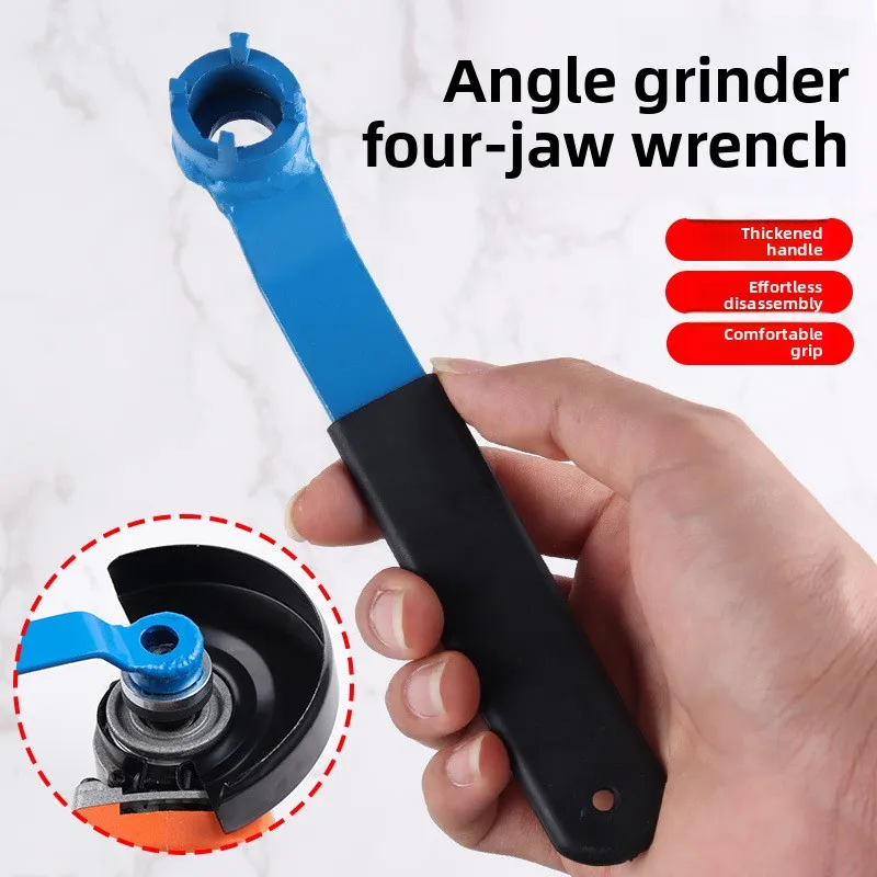 

Новый утолщенный ключ для угловой шлифовальной машины, четырехзубчатый гаечный ключ для снятия лезвий и набор аксессуаров для регулировки шлифовальной машины