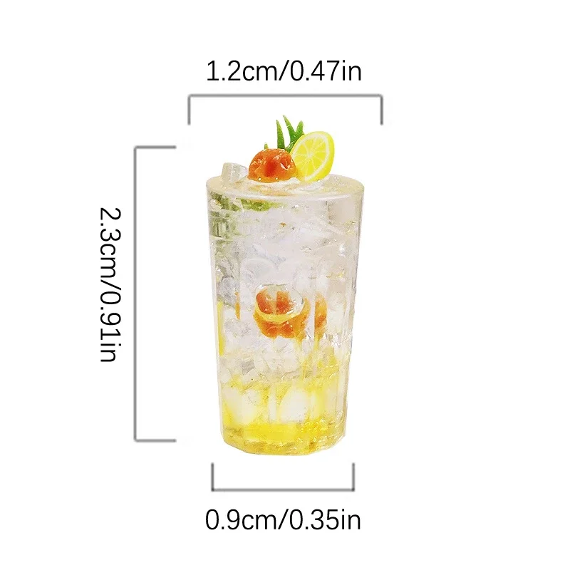 Casa de muñecas en miniatura a escala 1/12, taza de bebida de té de limón, modelo para niños, juguete y decoración de cocina