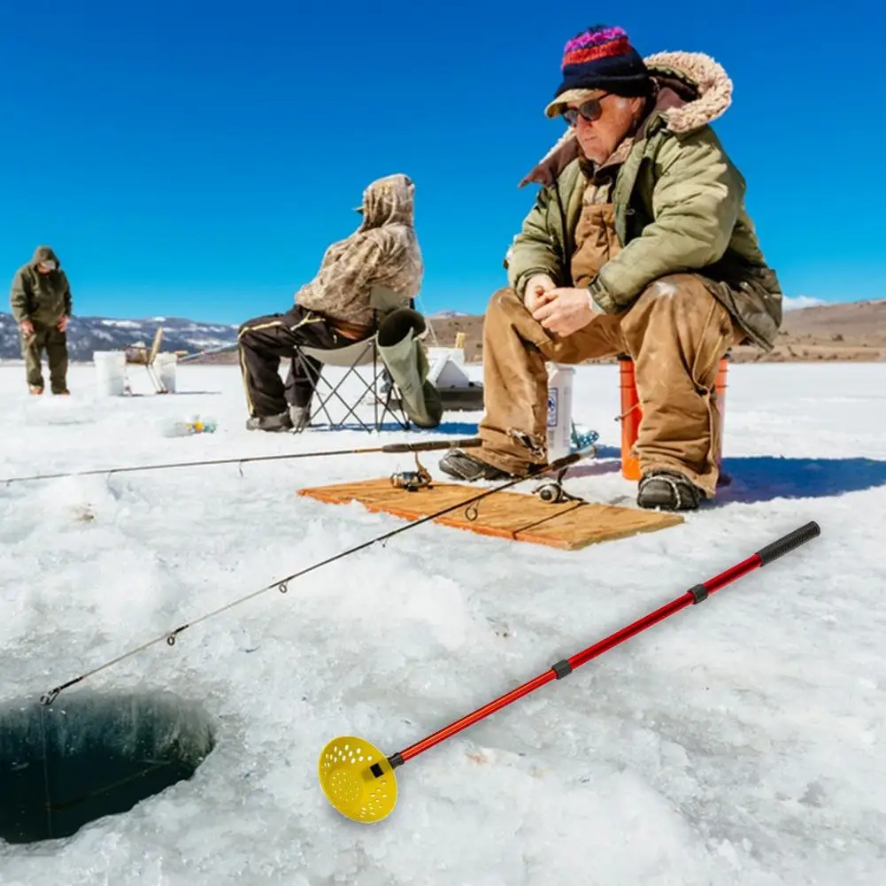 

Telescopic Ice Fishing Tool Secure Grip Ice Scoop Portable Telescopic Ice Fishing Scoop with Aluminum Alloy Handle for Winter
