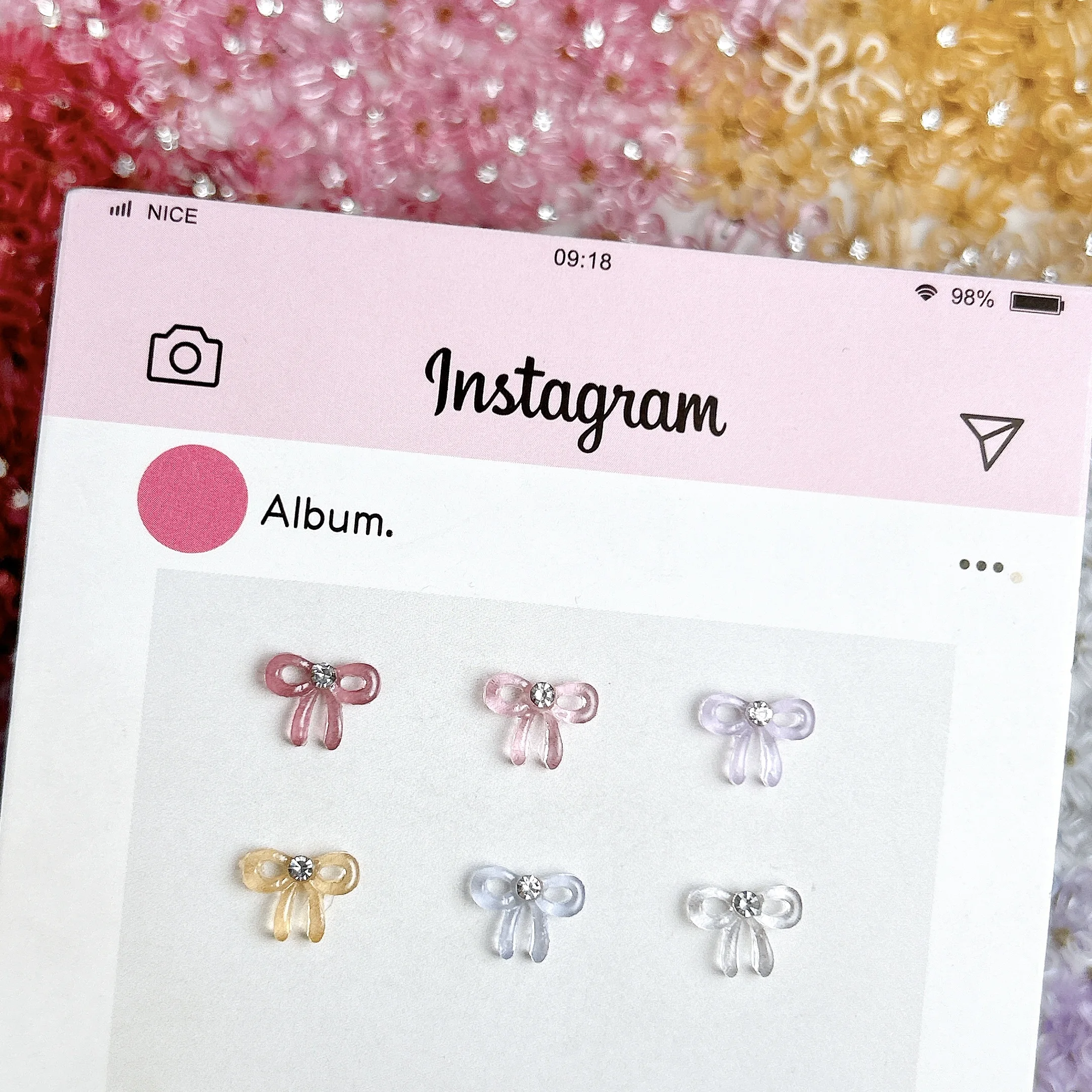 Nœuds minimalistes de couleur unie, breloques pour ongles, gelée translucide, Mini strass incrustés, décorations pour Nail Art, DIY, 50 pièces