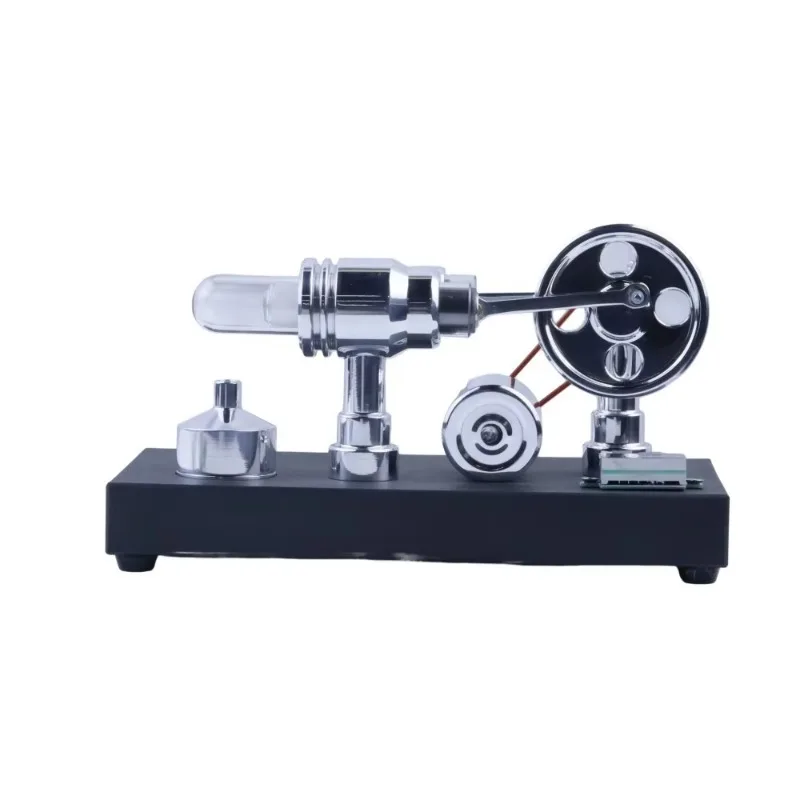 Stirling Engine Power Generation Model DIY Engine Generator Physical Experiment Teaching Device with Light Bulb USB Interface