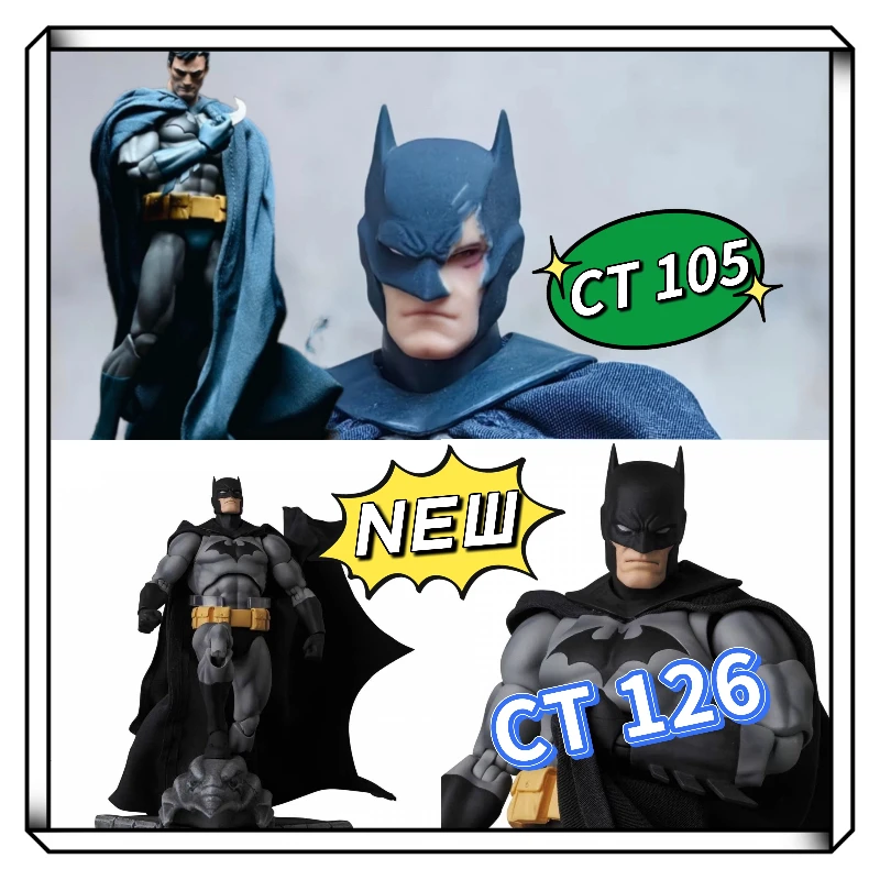 

2026 В наличии горячая Фигурка Бэтмена Синяя Фигурка Hush Mafex 105and126 Черная Версия DC Bat Man Аниме Фигурка Модель Статуя Подарки Игрушки