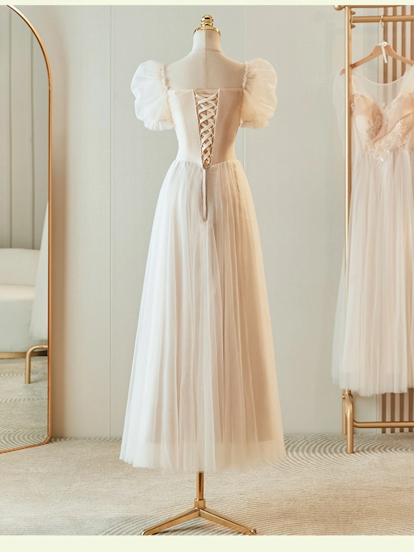 Champagne Bridesmaid Dress Floor Length A-line Long Prom Cocktail Gown Elegant Formal Bride Maid Dress Maid of Honor Dress