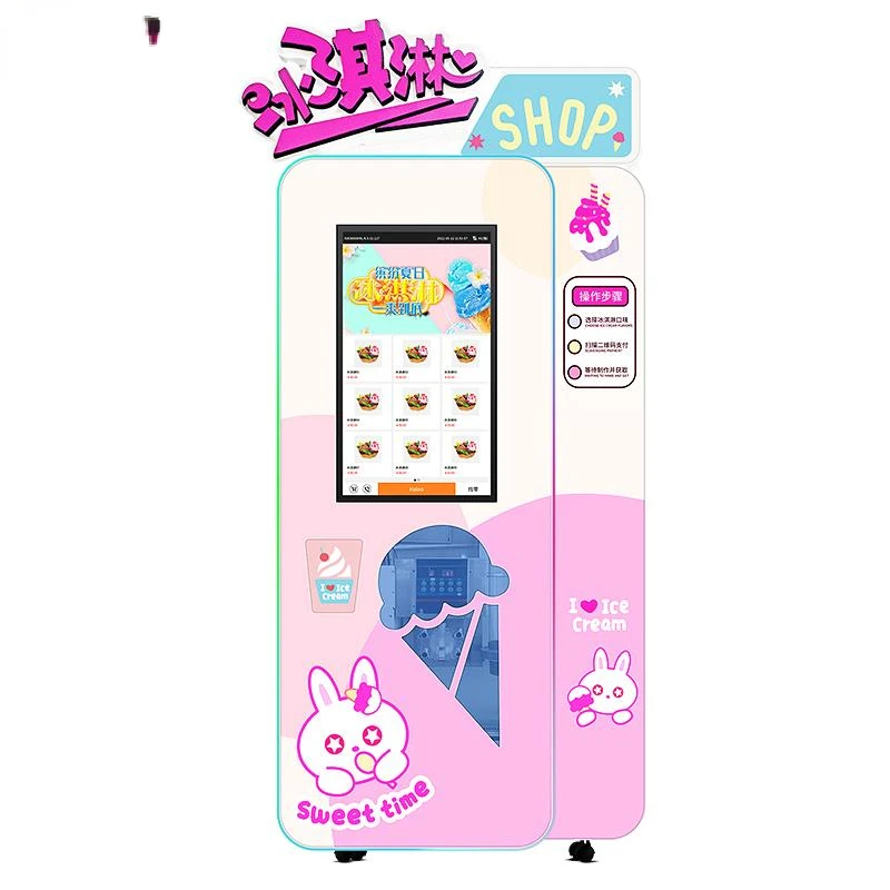 Hot Sale 9 Flavors Fresh Making Soft Ice Cream Vending Machine And Cup Ice Cream Vending Machine