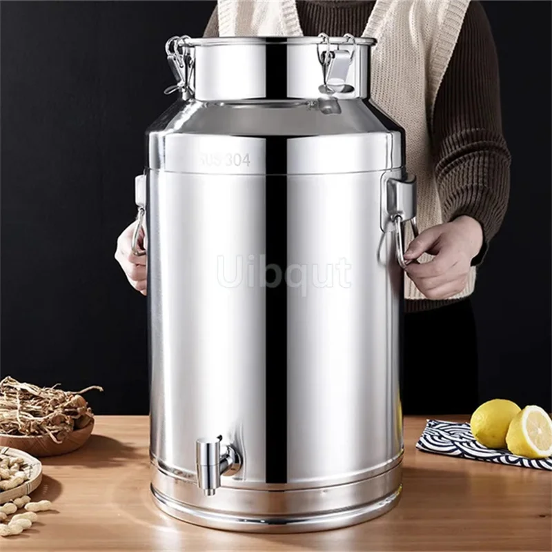 Tank Edible Oil Tank Peanut Milk tea Wine Sealed Tank Brewing Fermentation Stainless Steel Sealed Barrel with Faucet ransport