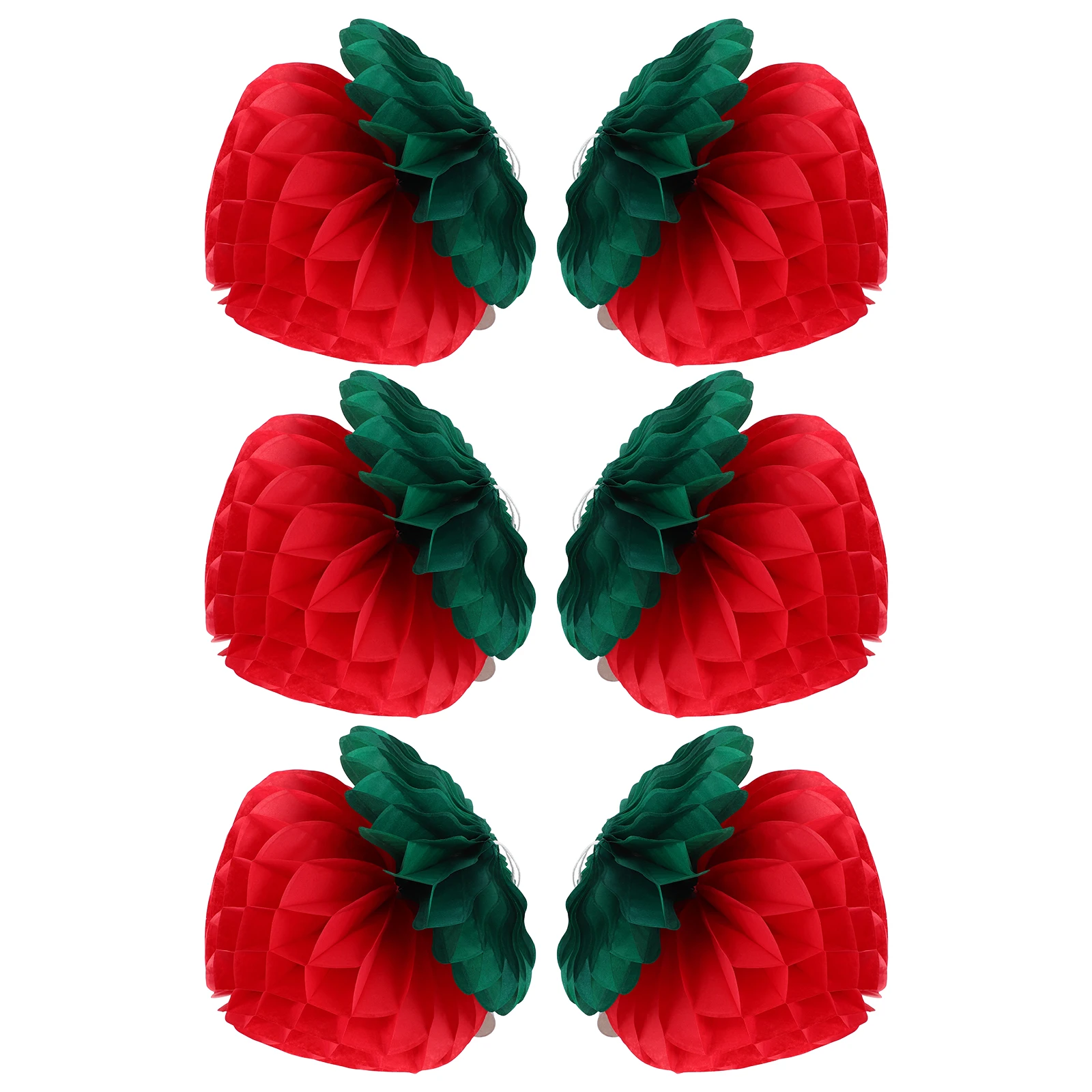 

6pcs Ball Decoration Strawberries Birthday Hanging Shower Fruit Honeycomb Paper Ball Theme Paper Ornament