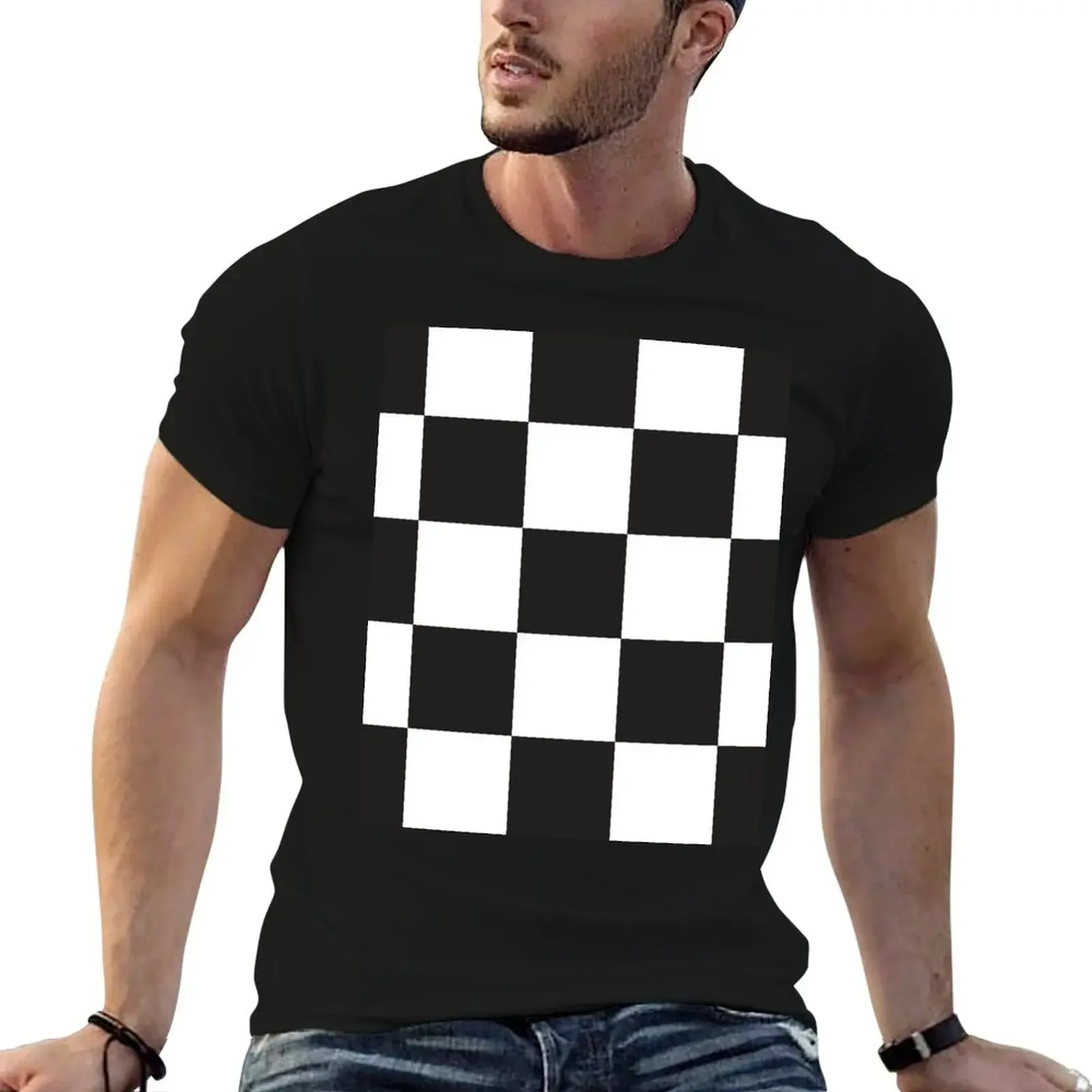 

Black and White Checkerboard Chess square pattern HD High Quality Online Store T-Shirt custom t shirt new edition men t shirts