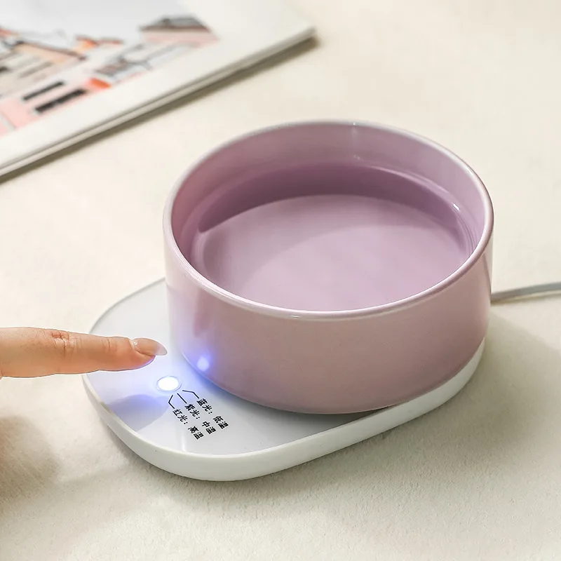 Winter constant temperature heating bowl ceramic cat water dispenser drinking water dog water heater yogurt machine food bowl pe