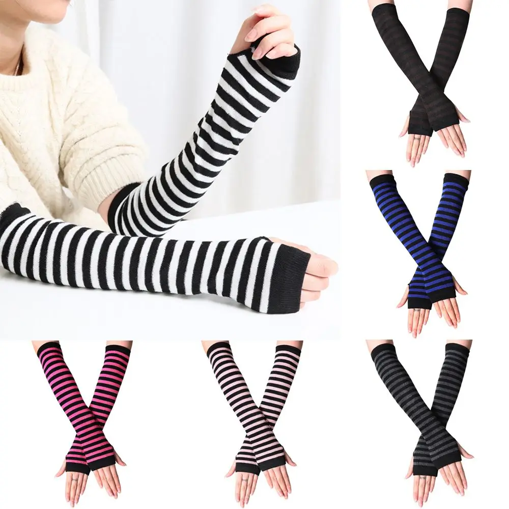 Classic Long Sleeve Cotton Handschoenen Fingerless Long Gloves Wristband Arm Warmer Elbow Mittens for Women Girls