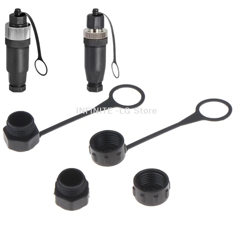 5/10Pcs Internal Thread/External Thread Connector Cover With Rope M12 Dust Cover For Aviation Plug Special Male And Female Cap