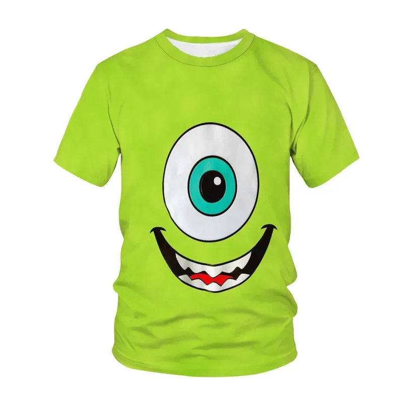 2024 Summer Disney Monsters Inc 3D Printed Men\'s T-shirt Children Casual Short Sleeve T-shirts Funny Kids Tees Tops