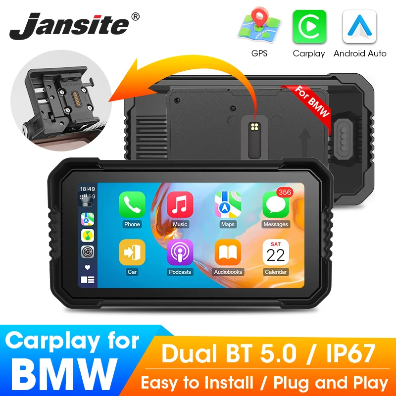 

Jansite 6,25 "мотоцикл CarPlay для BMW R1200GS R1250GS R1300GS мотоциклы Android Auto цифровой мото приборная панель навигация BT