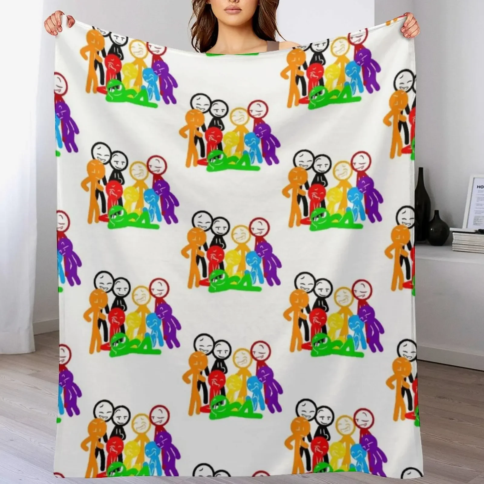

Alan Becker - Alan Becker Stick Figures Throw Blanket Soft Sherpa Fleece Warm Blanket for Winter