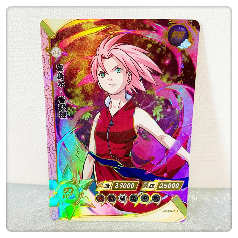 Kayou Naruto Pr Series Anime Figures Hatake Kakashi Haruno Sakura Uzumaki Naruto Uchiha Itachi Bronzing Process Collection Cards