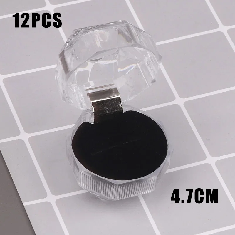 20pcs Acrylic Crystal Ring Boxes for Wedding Jewelry