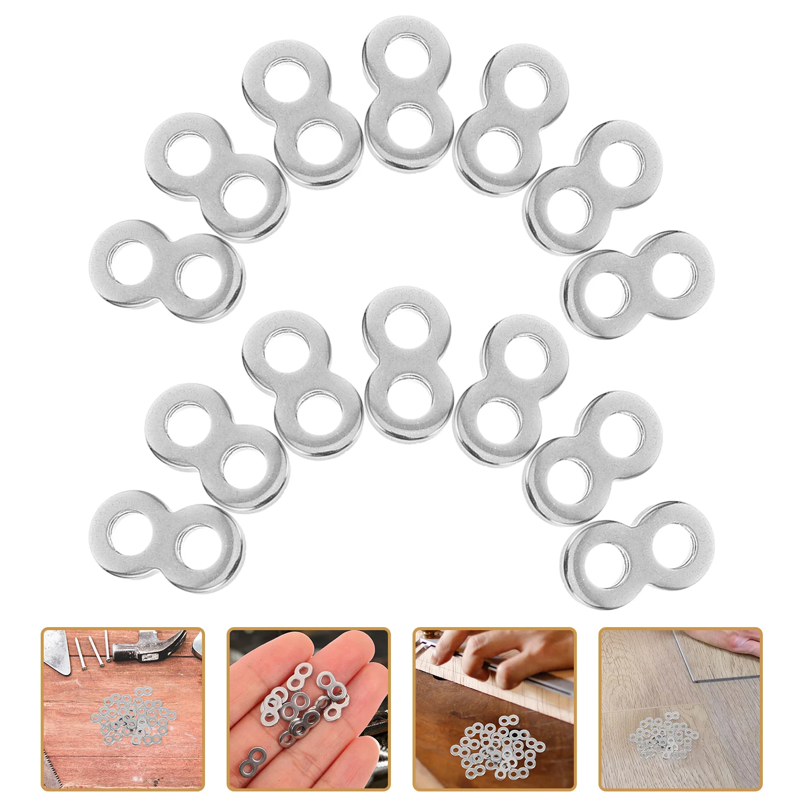 

8 Figure Fastener Clips Stainless Steel Connector Table Top Desktop Pendant Silver Small Size Lightweight Portable Storage