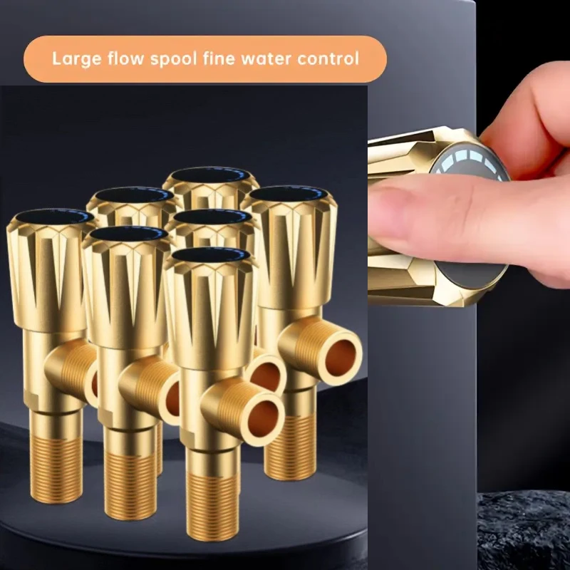 Brass Triangle Valve for High Flow, Leak-Free and Durable - Supports Hot and Cold Water Outlet, G1/2 Connection Portr