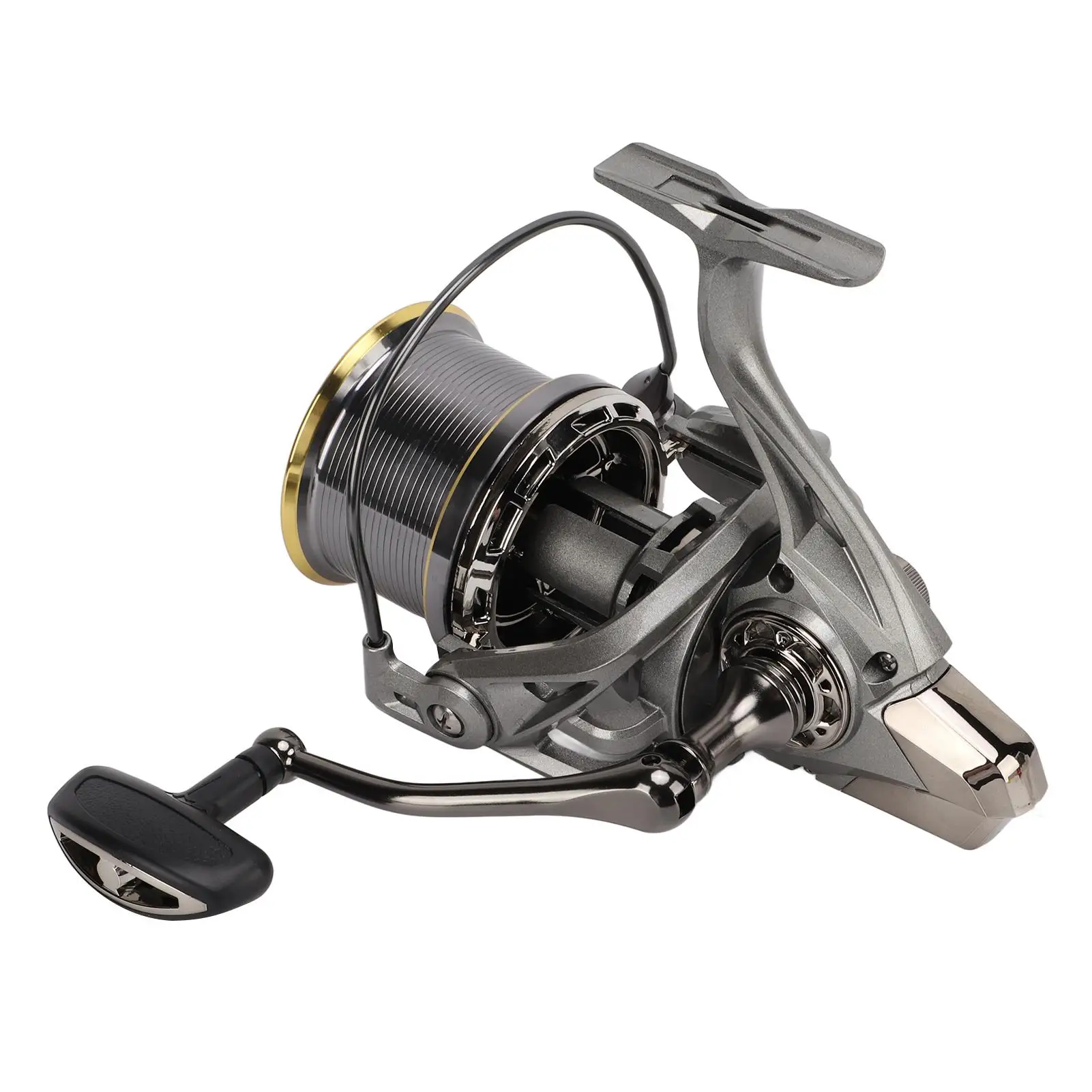 4.8:1 Metal Fishing Reel with Strong Braking, Throw & Aluminum Alloy Wire Cup for Sea Fishing