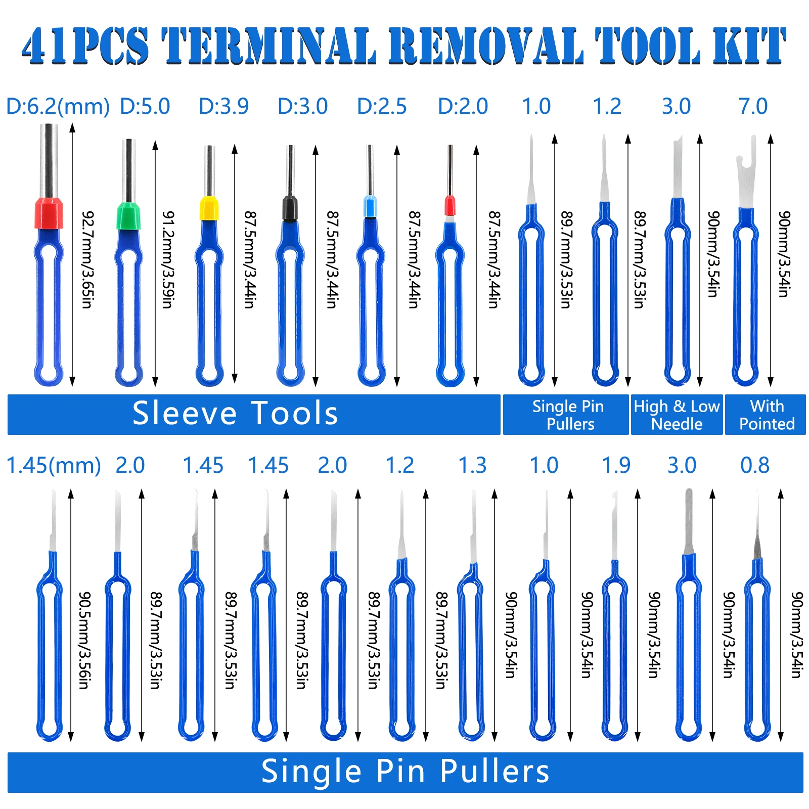 Automotive Plug Terminal Removal Tool Electrical Wire Crimp Split Connectors Pin Extractor Kit Keys for Car Repair Take Out Pins