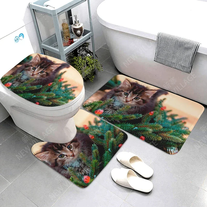 home bathroom floor mats Christmas animals Bath Foot mat modern bathroom accessories rug Toilet mat Bathtub anti-slip carpet