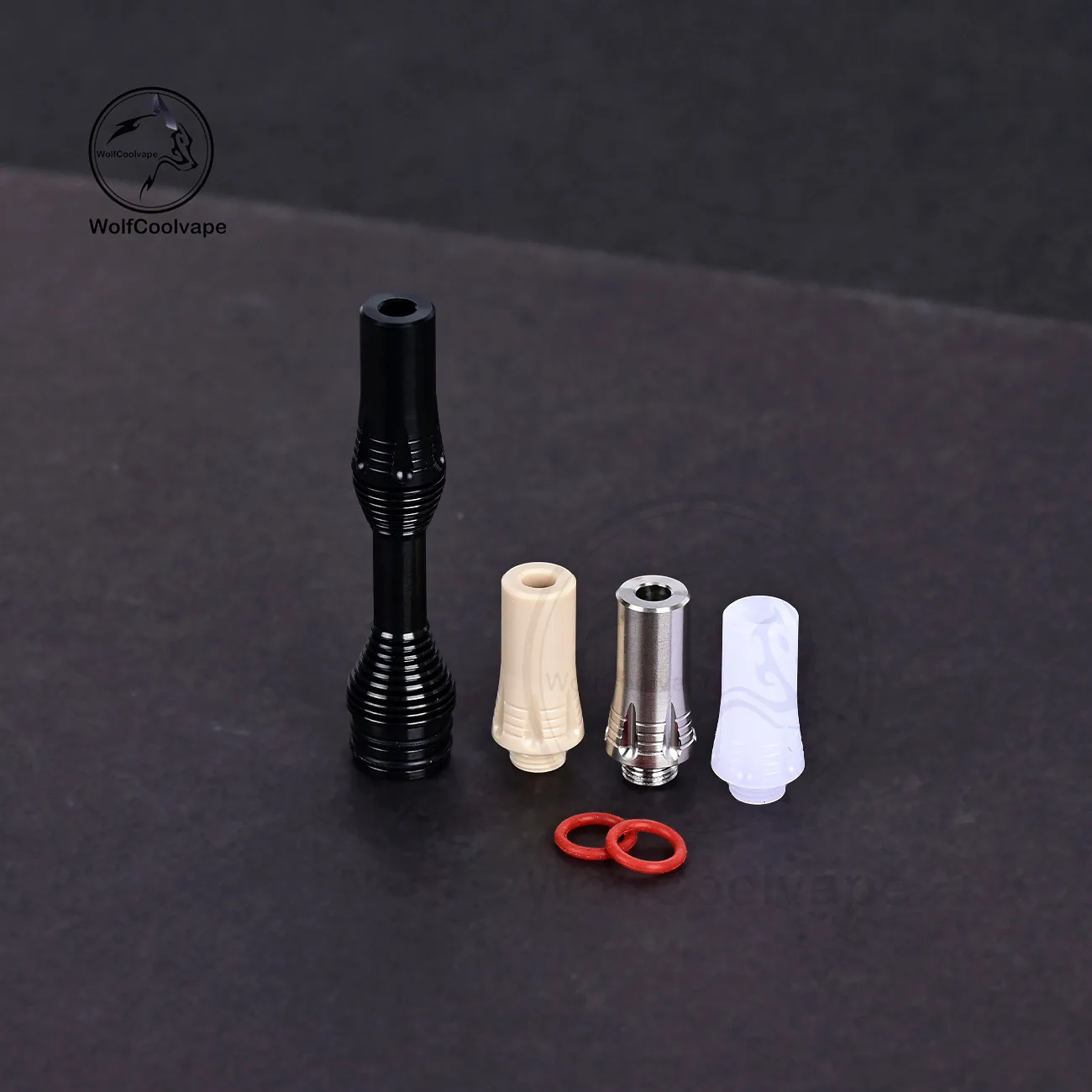 Wolfcoolvape 415 Tombo Giri Zetsuichimon Style MTL 510 طرف بالتنقيط فضي من الفولاذ المقاوم للصدأ مناسب RTA RDA Vape Atomizers