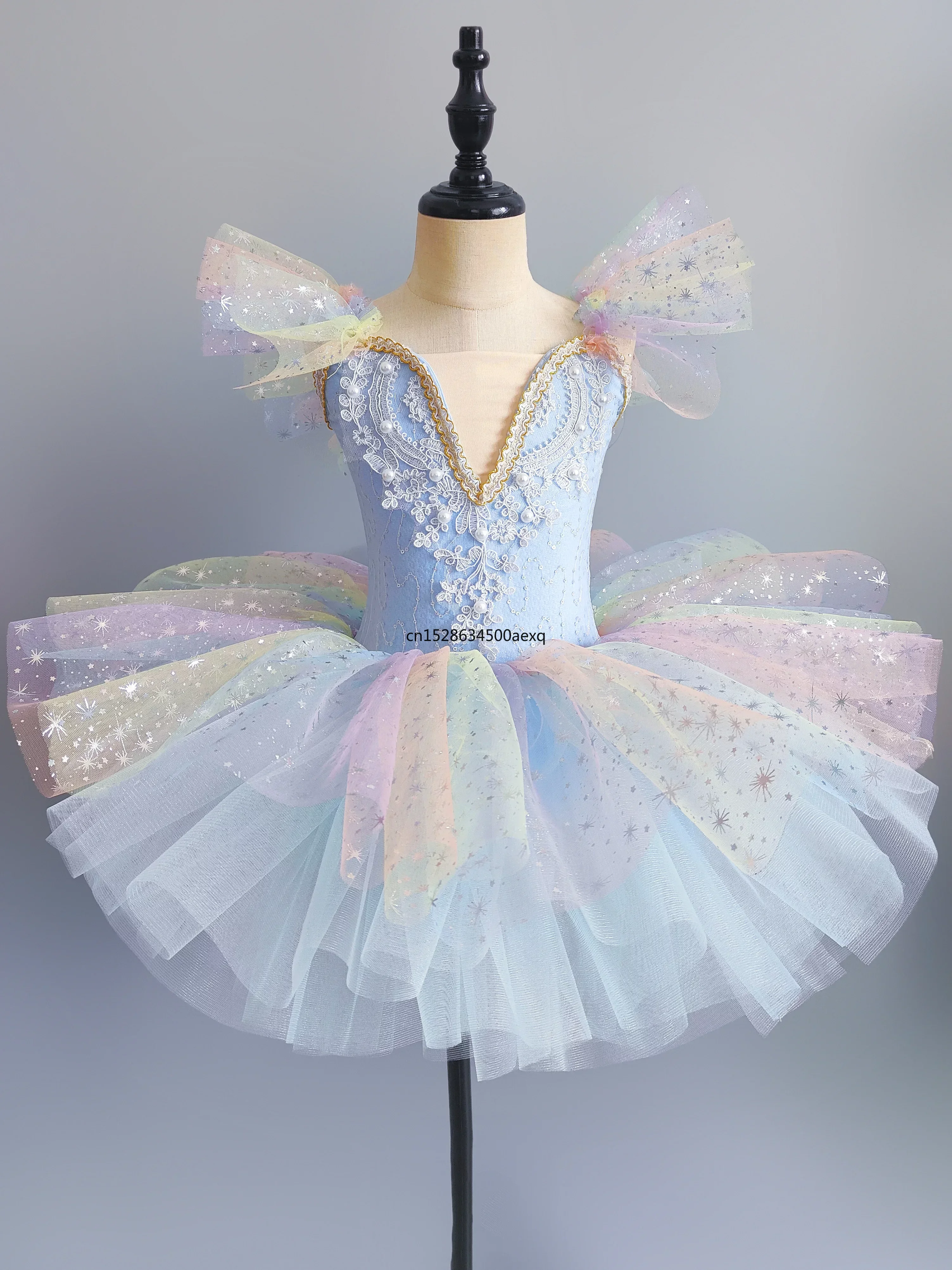 Robe de Ballet à Paillettes pour Fille, Tutu de brev, Jupes de Spectacle, 7 Couleurs