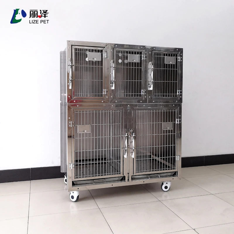 LIZE Ten Room Chinese Manufacturer Dog Medical Cage Stainless Steel Pet Modular Cage for Pet Hospital