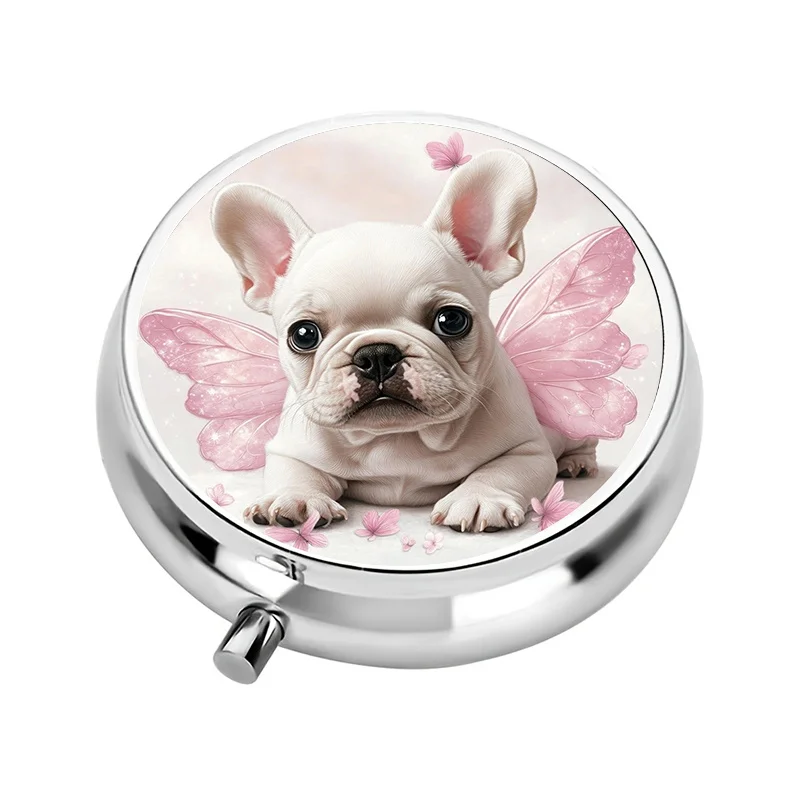 1 Portable Travel Pill Box with 3 Compartments, Cute Fairy and Puppy Theme, Can Be Used as a Decorative Vitamin Organizer, Convenient for Placing in Your Pocket or Purse, Can Also Be Used as a Portable Medicine Box, Ideal for Wallets or Pockets, a Unique and Perfect Gift.
