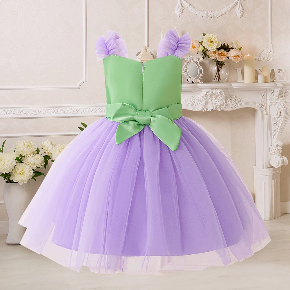 Girl Mermaid Princess Dress Kids Sequin Cosplay Party Clothes Girl Tulle Tutu Holiday Gown Summer Dress Children Fashion Costume