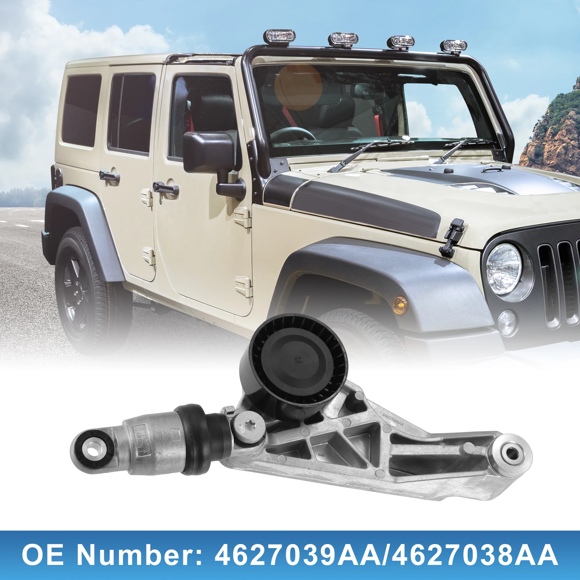 

UXCELL Car Belt Tensioner W/Pulley Assembly for Jeep Wrangler V6 3.6L No.4627039AA