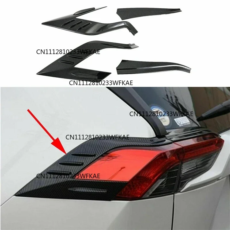4pcs For Toyota RAV4 2019 2020 2021 2022 Chrome Rear Tail Light Lamp Frame Cover Accessories