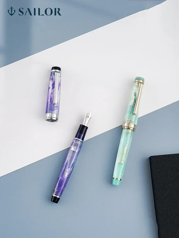 Japan SAILOR VEILIO Limited Edition 21K Gold Nib Capless Fountain Pen Business Writing Pen Transparent Acrylic Pen Holder