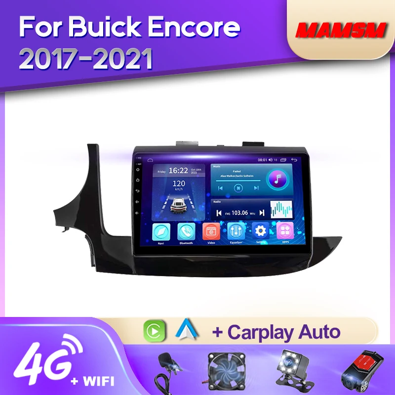 

MAMSM Android 12 2K Car Radio For Buick Encore 2017 2018 2019-2021 Multimedia Bluetooth Player Navigation GPS 4G Carplay stereo