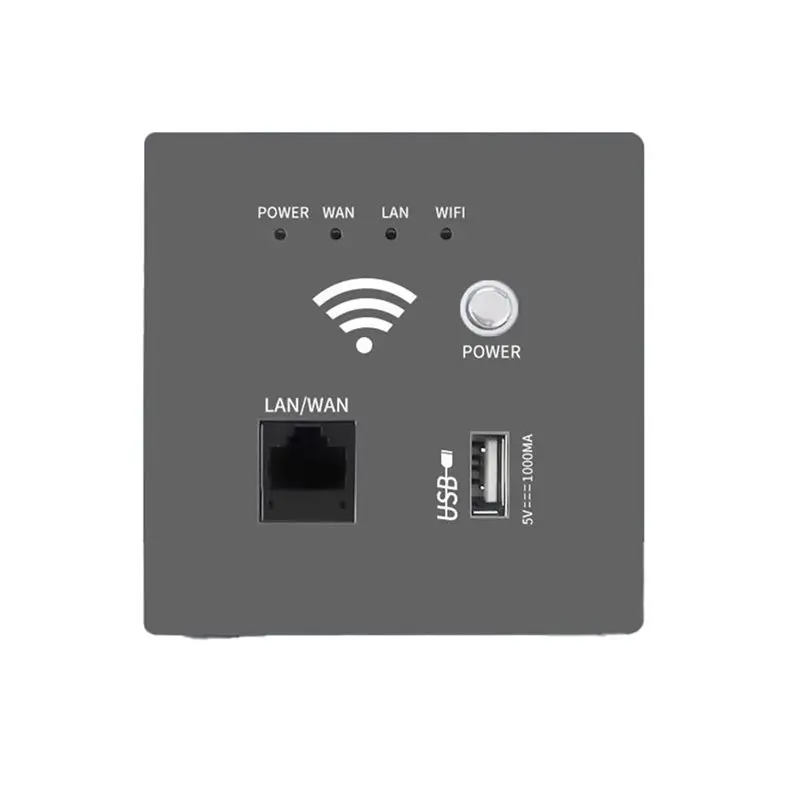 2X 300Mbps 2.4Ghz WIFI Router Wireless Wifi Socket RJ45 AP Relay Smart USB Socket Panel Embedded Wall WIFI Router C