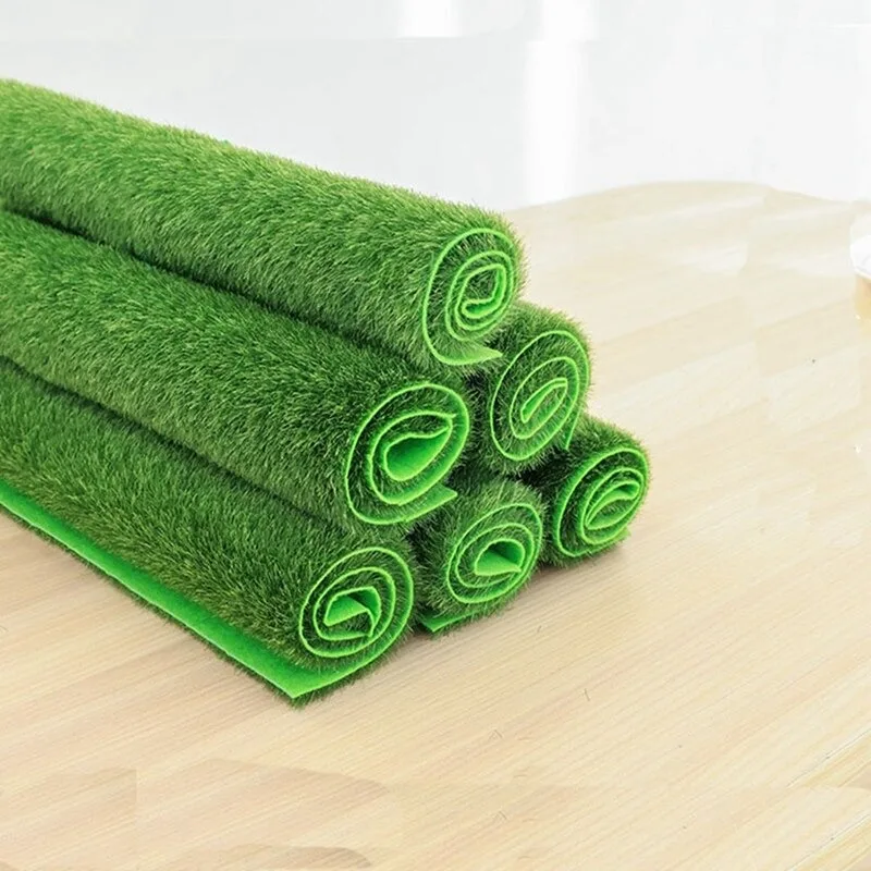 15cm/30cm Artificial Lawn Grassland Simulation Moss Lawn Turf Fake Green Grass Mat Carpet for Home Room Garden Outdoor Decor