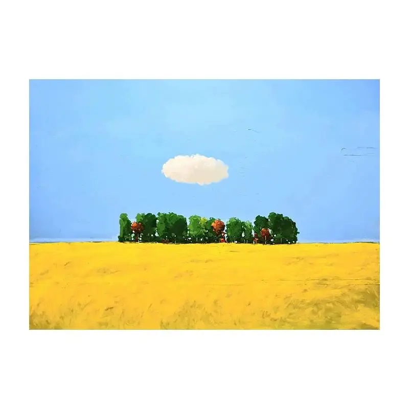 Living Room Simple Hand-Painted Oil Painting Field Scenery Decoration Painting Living Home Decoration Bedroom Dining Room Sofa