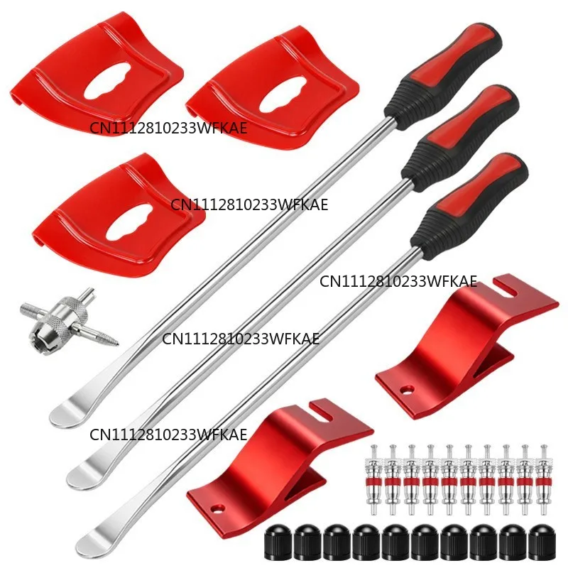 Tire disassembly and assembly crowbar three-piece set, vacuum tire crowbar, valve repair full set of auto repair tools