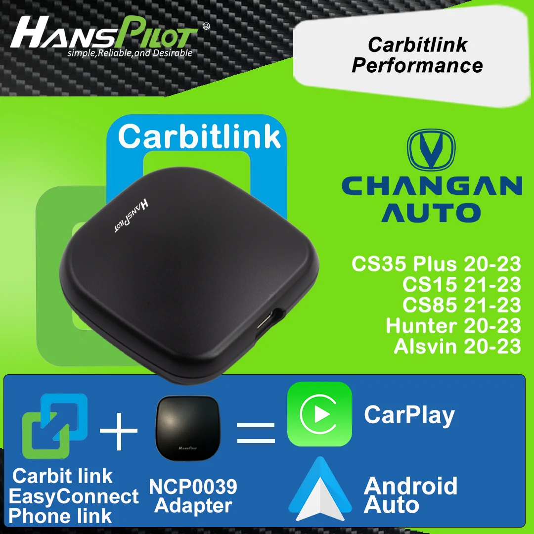 NCP0036 NCP0039 Adattatore di connessione facile Changan CS35 plus, Hunter, Alsvin carbitlink convertito in CarPlay e Android Auto