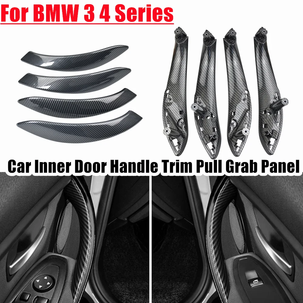 4Pcs Interior Door Pull Handle Outer Cover Replacement Trim Fit For BMW 3 4 Series F30 F31 F32 F33 F34 F35 F36 F80 F82 F83