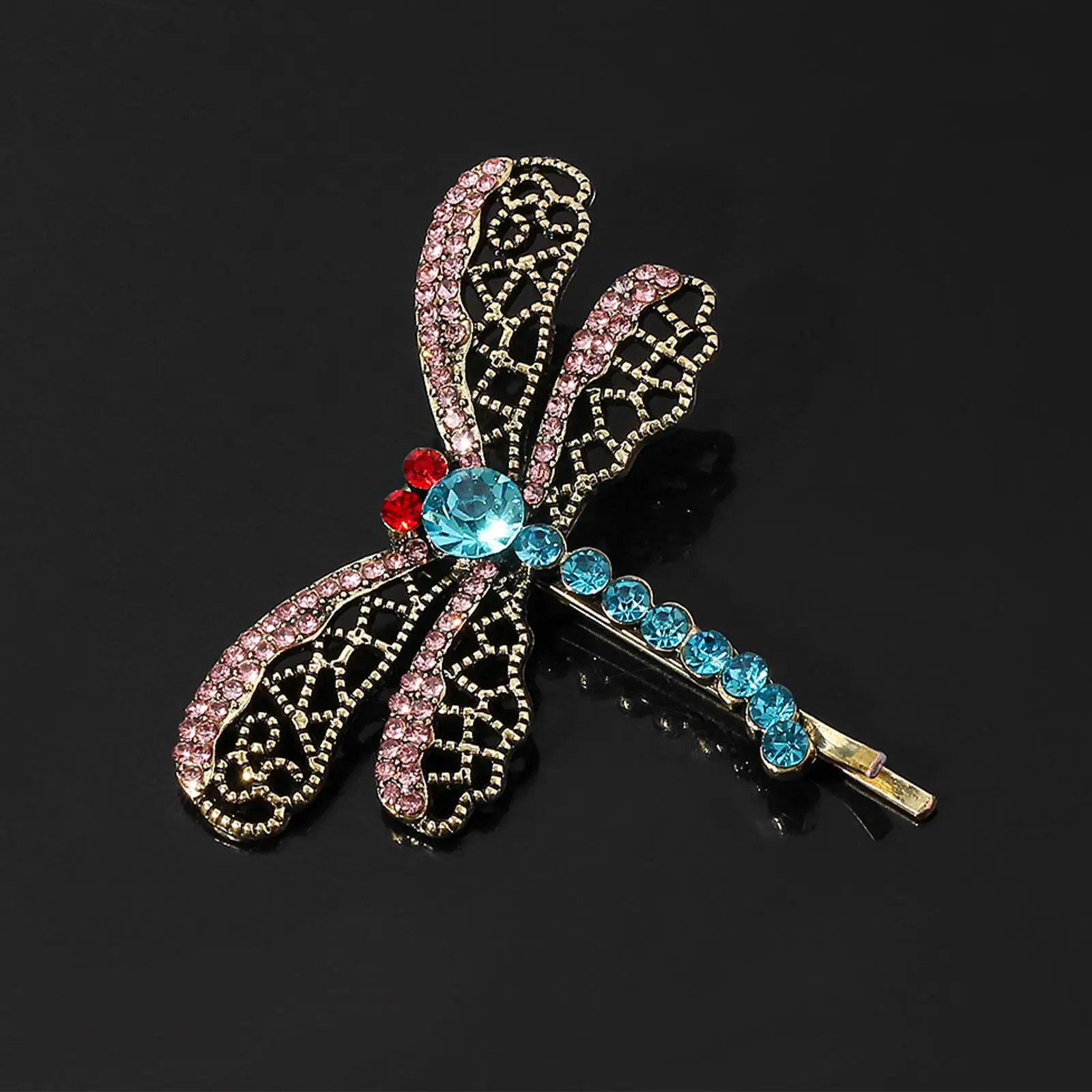 Dragonfly Halloween Hair Clip With Girl Head Clip Headwear One Word Clip Dragonfly Eye-catching Sweet Girl For Various Occa H0W7