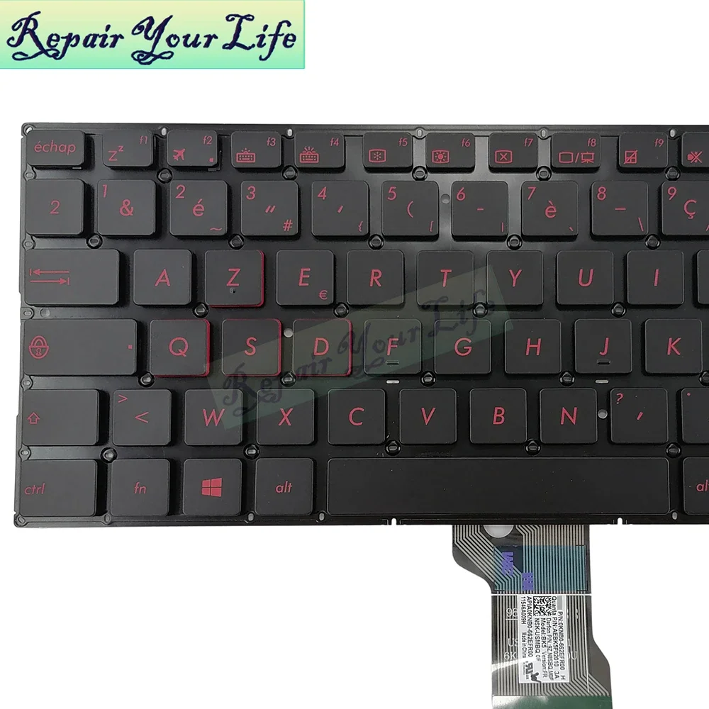 RED Arabic Latin French/AZERTY Laptop Keyboard for ASUS G501JW N501JW UX501JW 662EAR00 662ELA00 662EFR00 AR LA Keyboard Original