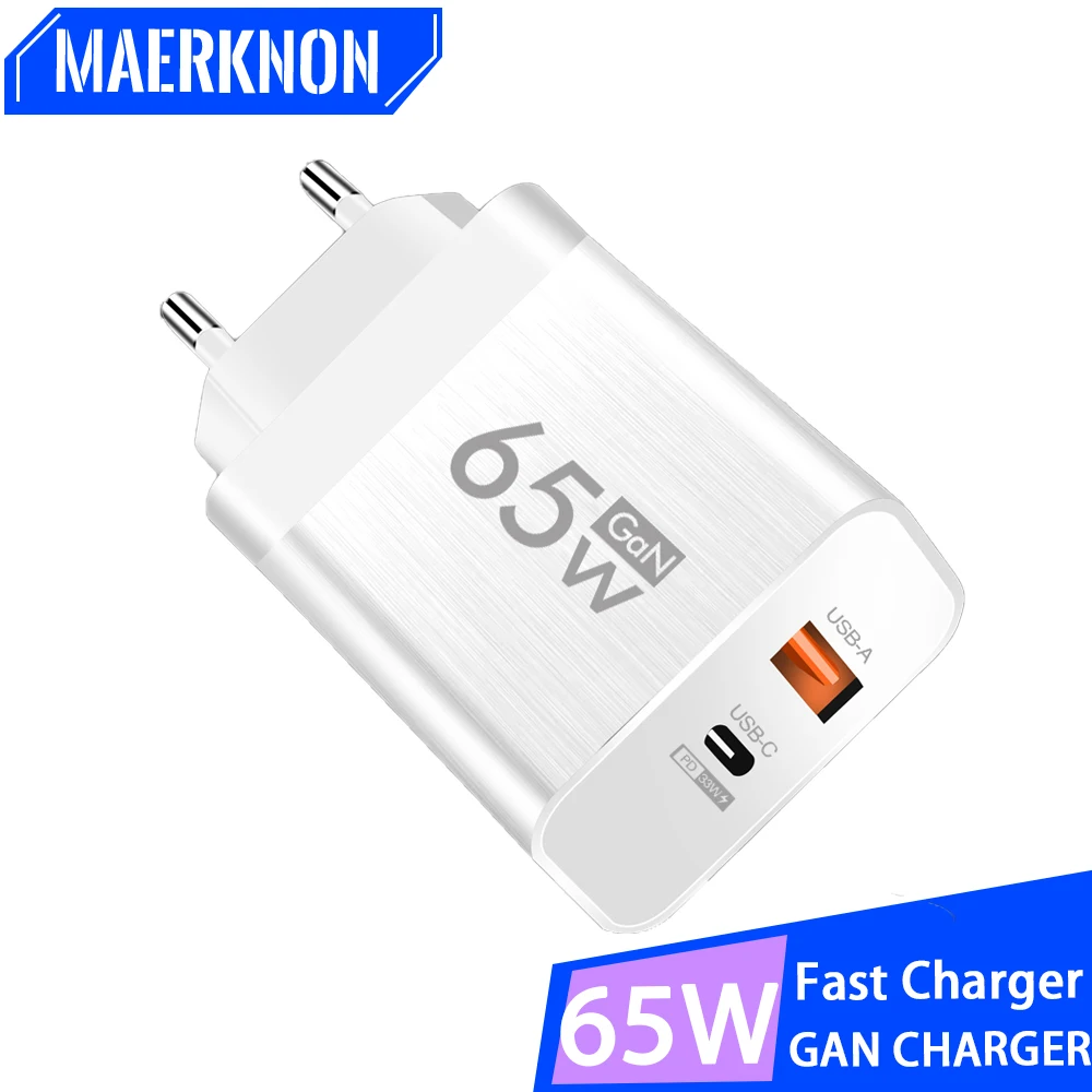 65W PD USB Wall Charger Type C Super Fast Charging Phone Charger Adapter For iPhone 15 Samsung Xiaomi Huawei EU/US Plug Charger