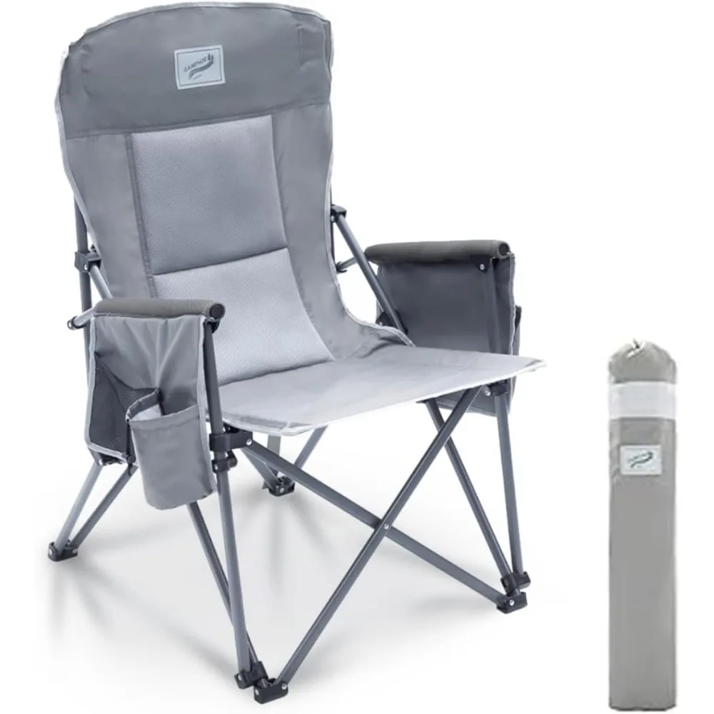 Heavy Duty Portable Folding Camping Chair for Adults with Comfy Padded Backrest | for Outdoor & Sports